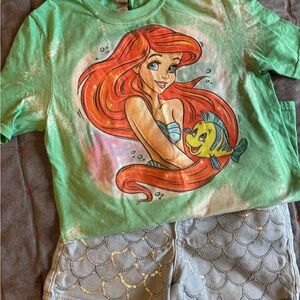 Ariel Green Kids T-Shirt plus mermaid shorts